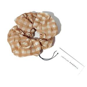 NWT Loeffler Randall mustard gingham scrunchie hair tie